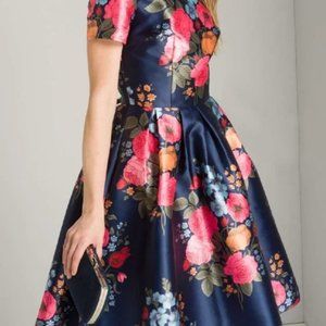 Chi Chi London Floral Mini Skater Dress UK Size 8